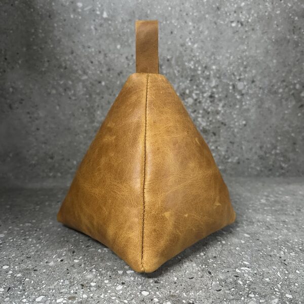 Distressed Leather Door Stop - Tan - Image 3