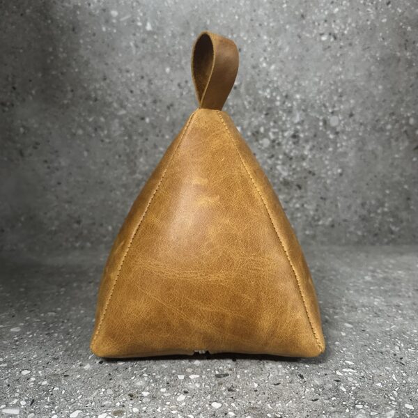 Distressed Leather Door Stop - Tan